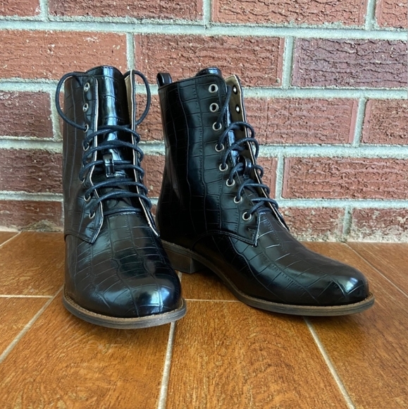 Croc Embossed Boots - Picture 3 of 7